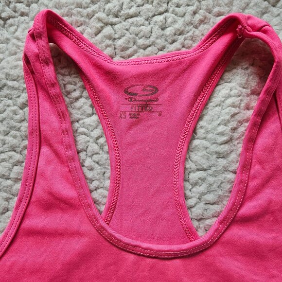 Champion Womens Fitted Pink Racerback Tank Top XS Athletic Workout - Picture 2 of 3